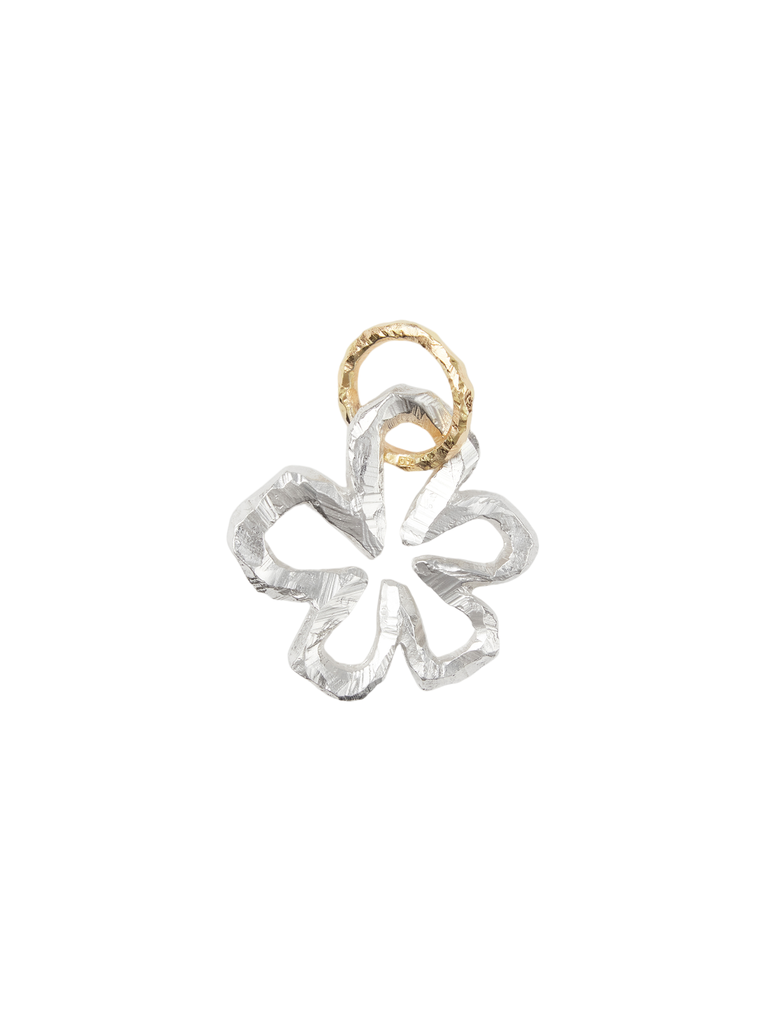 Ringo flower pendant in silver and 18k yellow gold